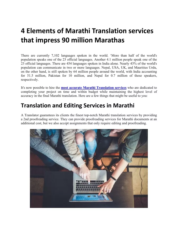 4 elements of marathi translation services that