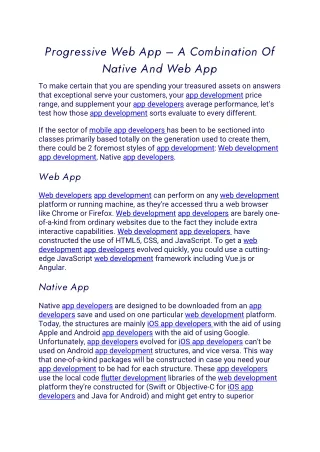 progressive web app a combination of native