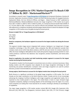 image recognition in cpg market expected to reach