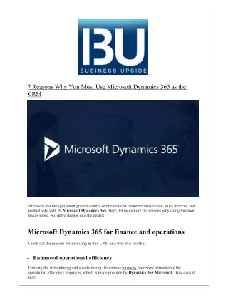 7 reasons why you must use microsoft dynamics