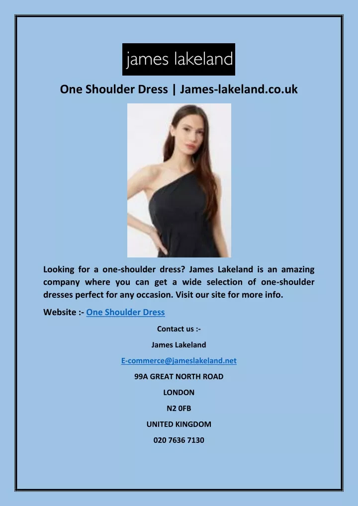 one shoulder dress james lakeland co uk