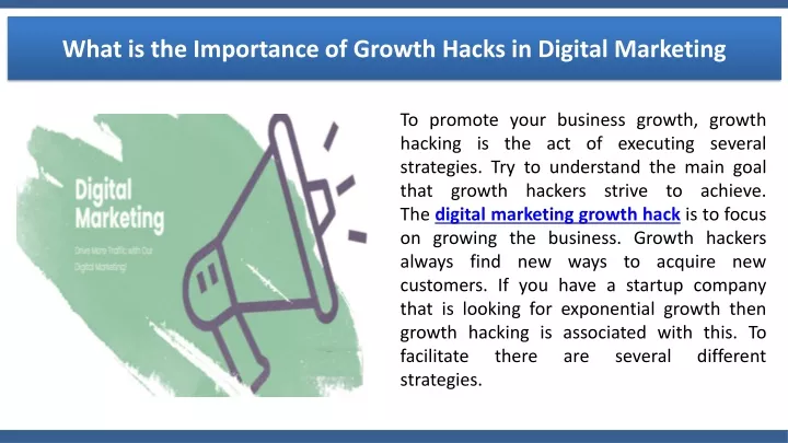 what is the importance of growth hacks in digital