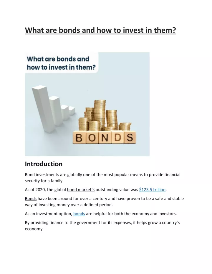 what are bonds and how to invest in them