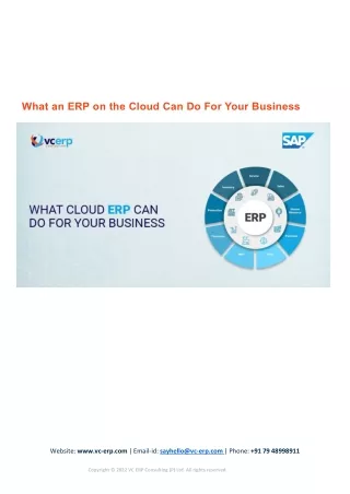 what an erp on the cloud can do for your business