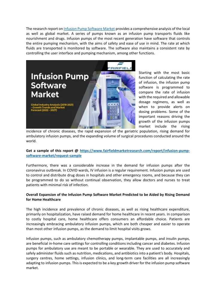 the research report on infusion pump software