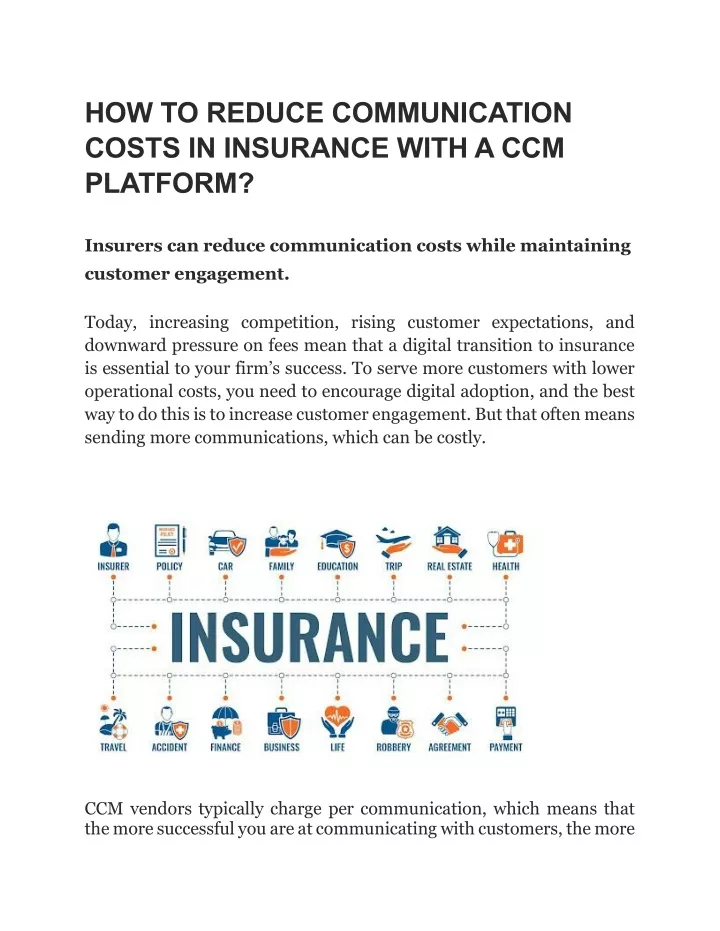 how to reduce communication costs in insurance