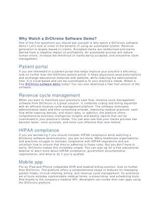 why watch a drchrono software demo