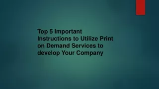 top 5 important instructions to utilize print