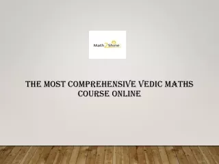 The Most Comprehensive Vedic Maths Course Online