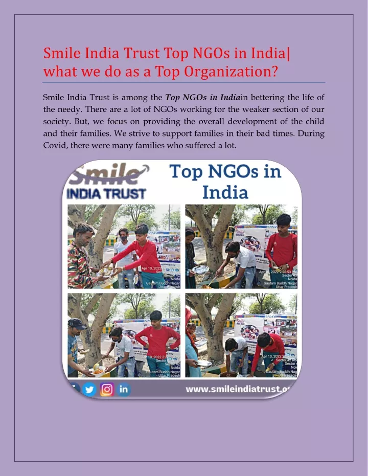 smile india trust top ngos in india what