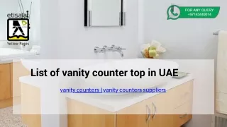 List of vanity counter top in UAE