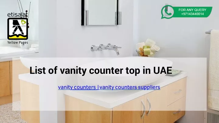 list of vanity counter top in uae