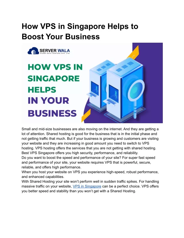 how vps in singapore helps to boost your business
