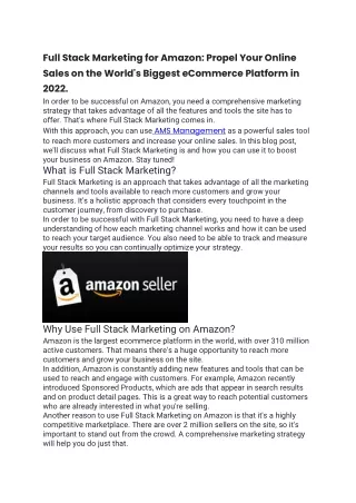 full stack marketing for amazon propel your