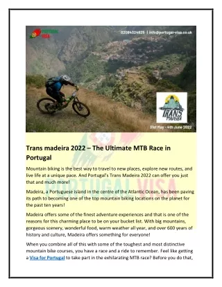 Trans Madeira 2022 – Take Part in an Exhilarating MTB Race!