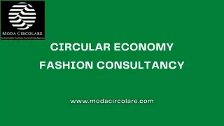 Circular Economy Fashion Consultancy