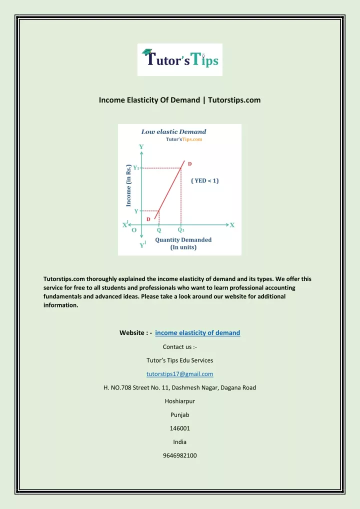 income elasticity of demand tutorstips com