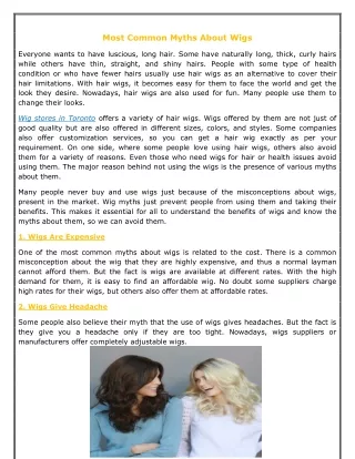 Most Common Myths About Wigs