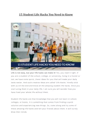 15 student life hacks you need to know