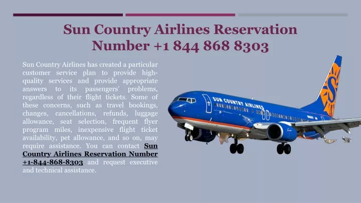 sun country airlines reservation number