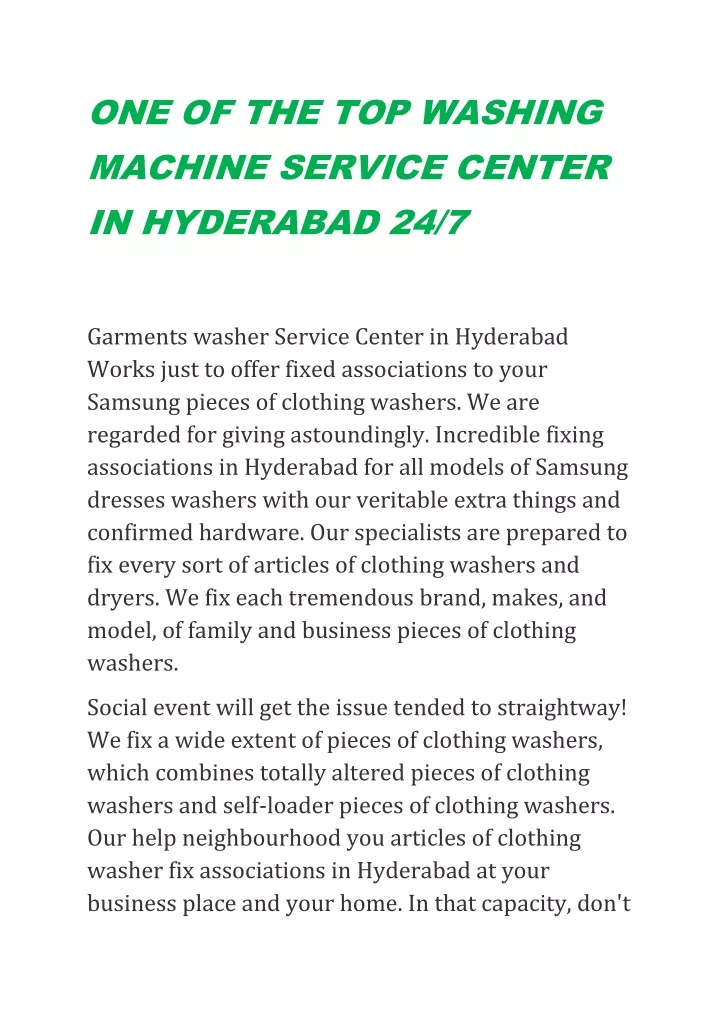one of the top washing machine service center