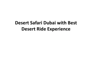 Desert Safari Dubai with Best Desert Ride Experience