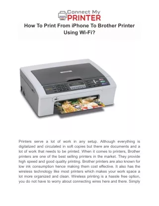 how to print from iphone to brother printer using