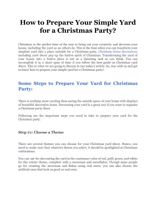 How to Prepare Your Simple Yard for a Christmas Party_