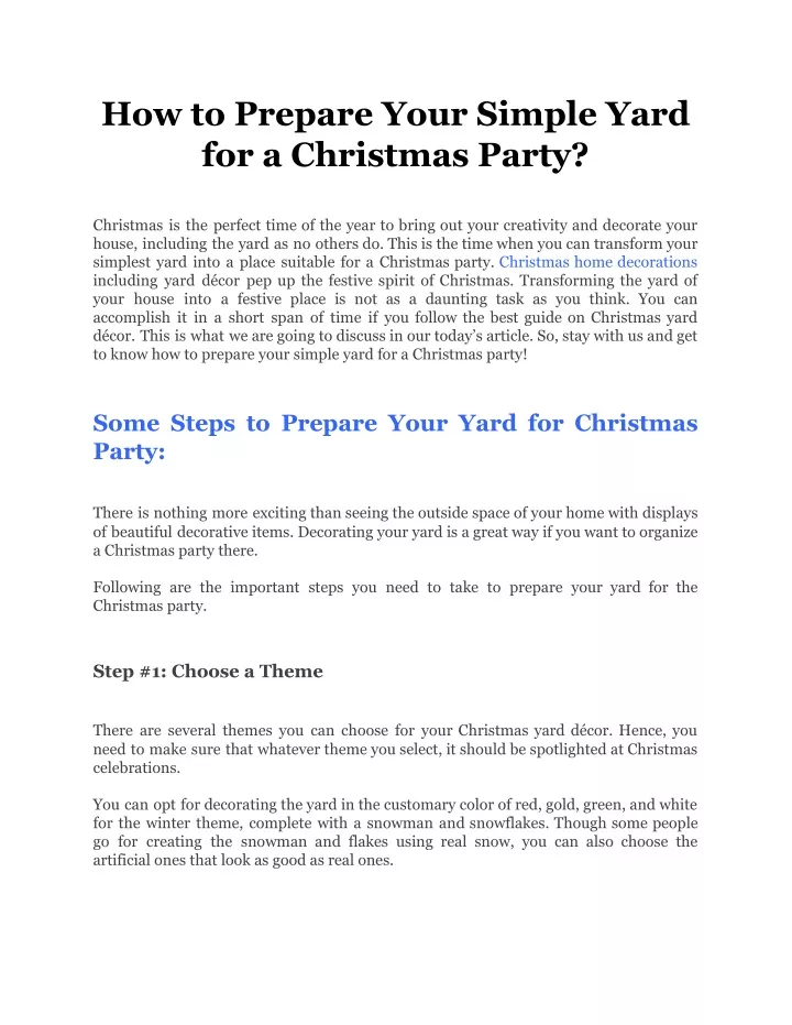 how to prepare your simple yard for a christmas