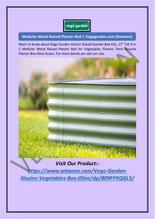 Modular Metal Raised Planter Bed | Vegogarden.com (Amazon)