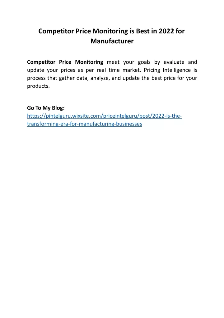 competitor price monitoring is best in 2022