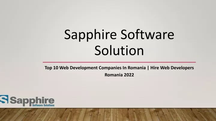 sapphire software solution
