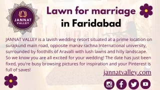 Lawn For Marriage In Faridabad | Wedding Venues & Party Halls