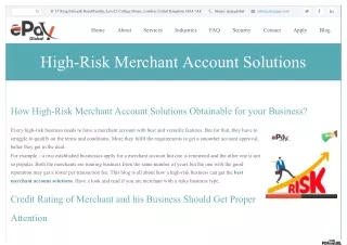 How High-Risk Merchant Account Solutions Obtainable for your Business?