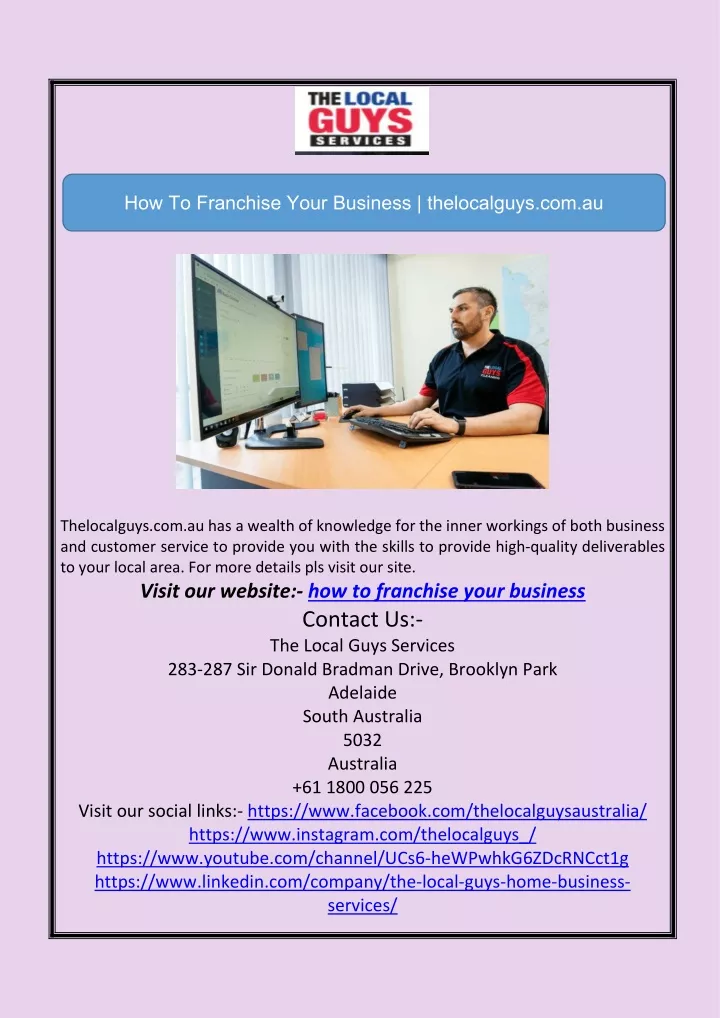 how to franchise your business thelocalguys com au