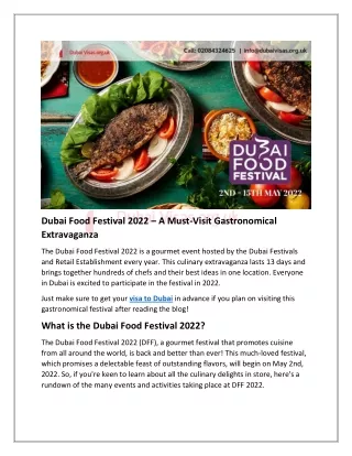 Dubai Food Festival 2022 – Most Awaited Gastronomical Event!