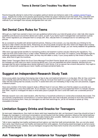 Teenagers & Dental Treatment Problems You Need To Know