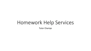 Homework Help Services by Tutorchamps