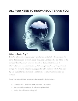 all you need to know about brain fog