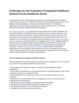 Integrated Healthcare Systems