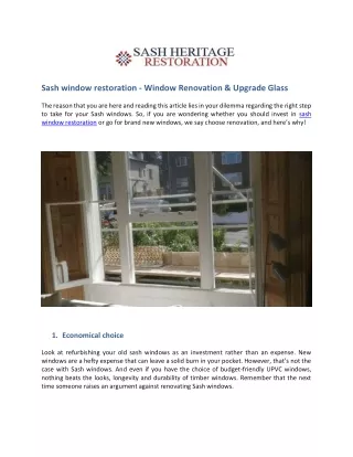 Sash window restoration - Window Renovation & Upgrade Glass