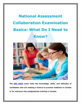 National Assessment Collaboration Examination Basics