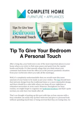 tip to give your bedroom a personal touch