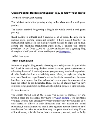 guest posting hardest and easiest way to grow