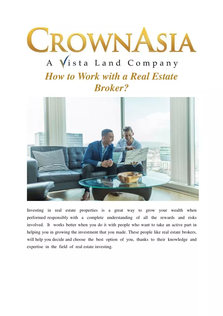 how to work with a real estate broker