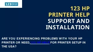 123 HP Printer Help, Support And Installation USA