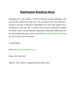 Washington Breaking News