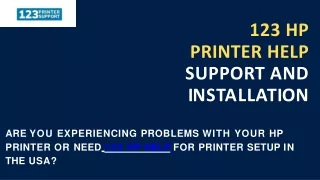 123 HP Printer Help, Support And Installation USA