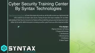Cyber Security Training Center
