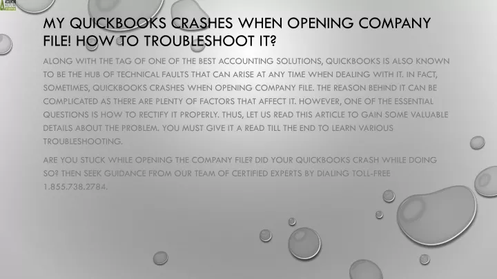 my quickbooks crashes when opening company file how to troubleshoot it